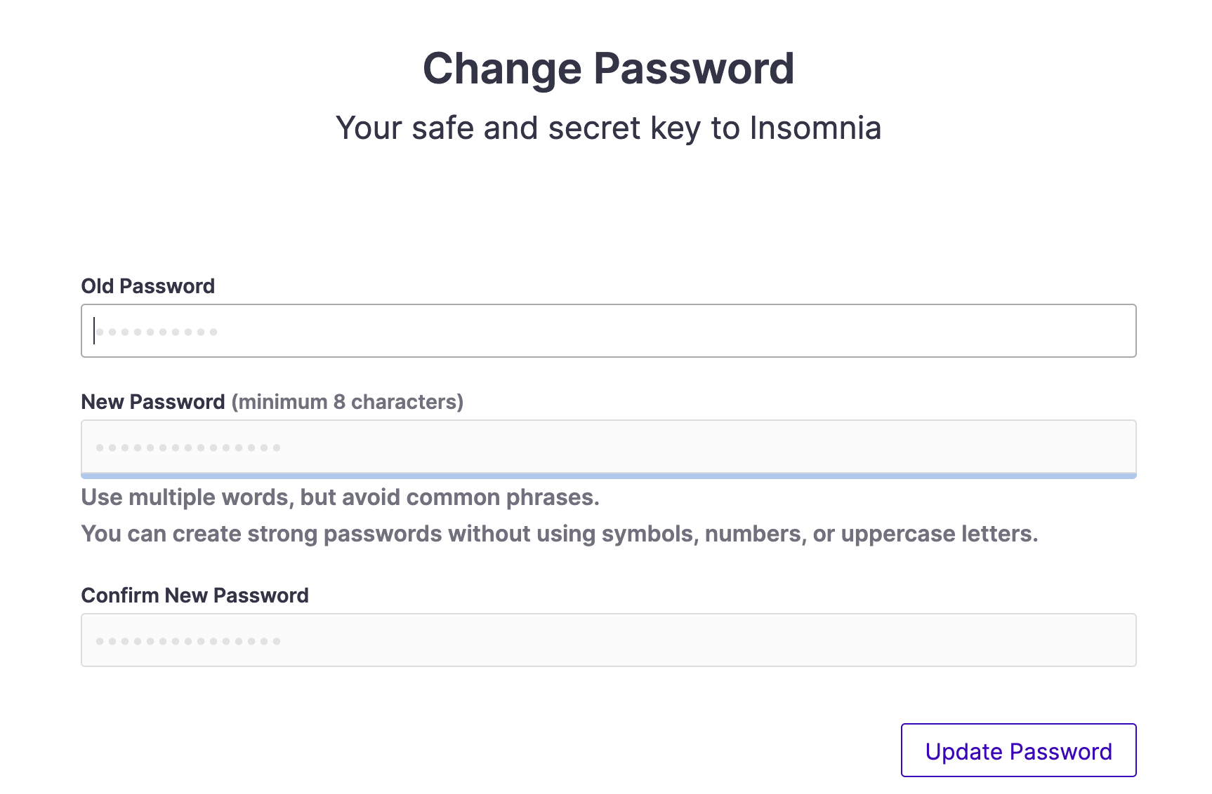 change password page