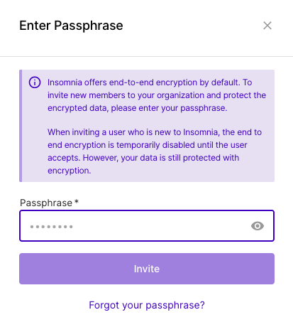 Forgot passphrase