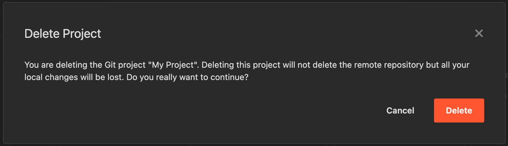 Delete a Git Project