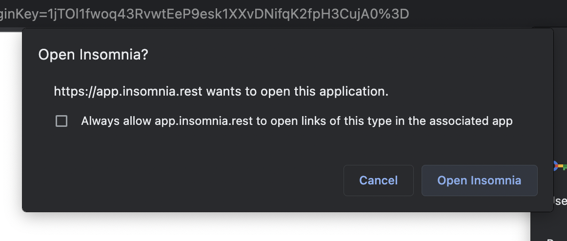 Reopen in Insomnia App