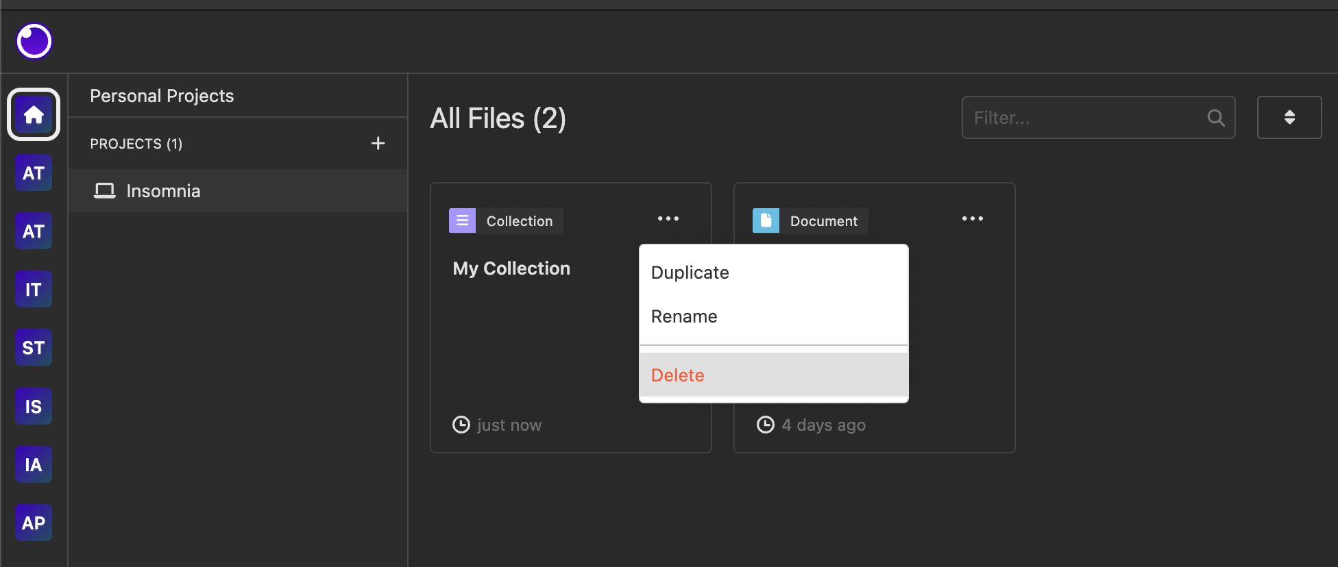 Control your Collections in the Project View